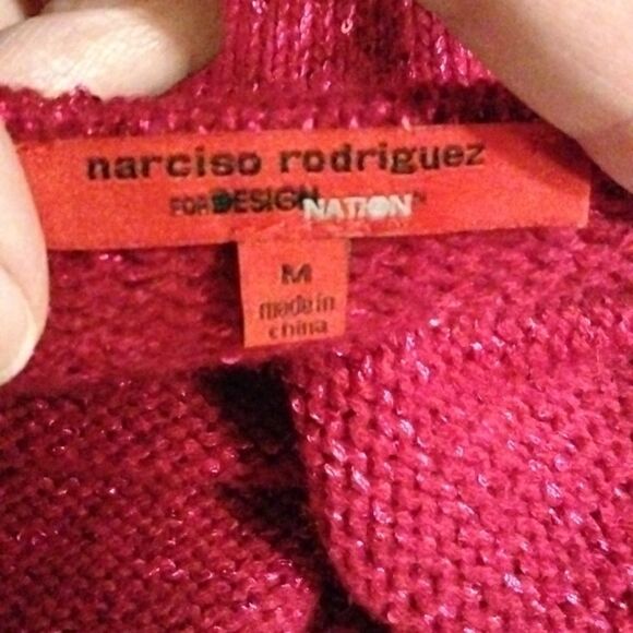 NARCISCO Rodriguez For Design Nation Sweater Woman's Size Medium Pink Sequins - Picture 6 of 13